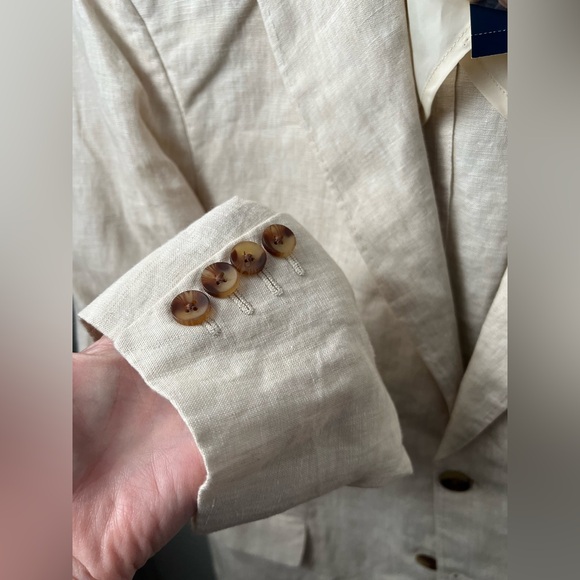 New Club Room Men’s Linen Blazer in Natural Khaki Size Large - Picture 7 of 12